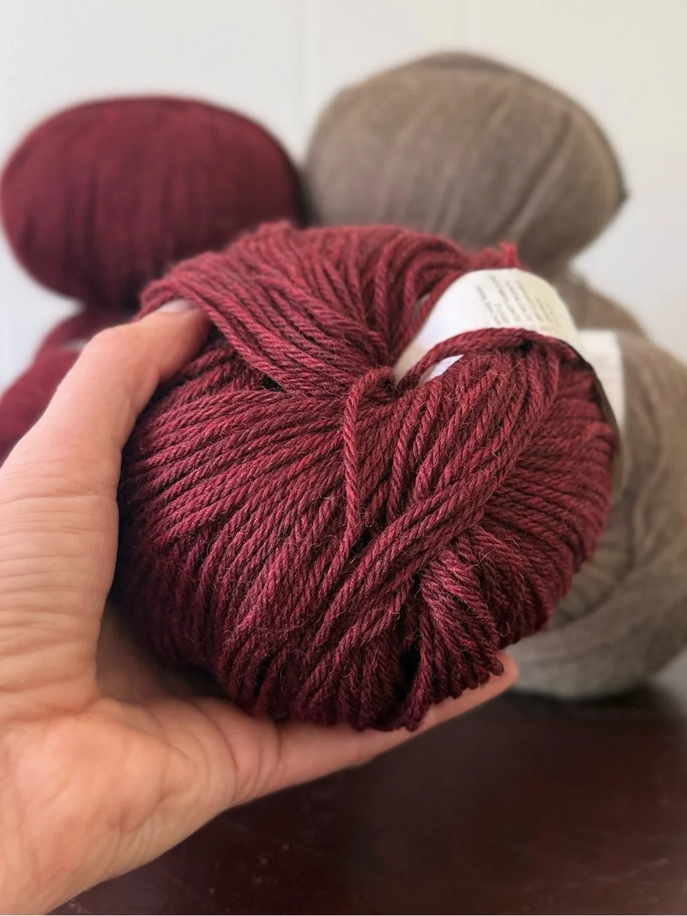 (7) Ella Rae Classic Heathers - Shadow/Cherrywood, 100% wool, *Sweater Quantity*